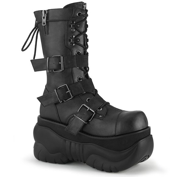 Platform Men's Gothic Lace Up Boots - Picture 3 of 5